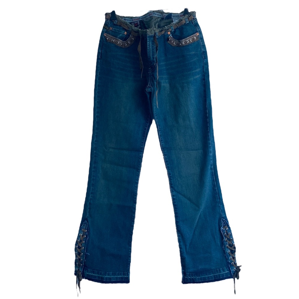 Parasuco Women's Dark Blue Boot Cut Jeans with Laced Hem